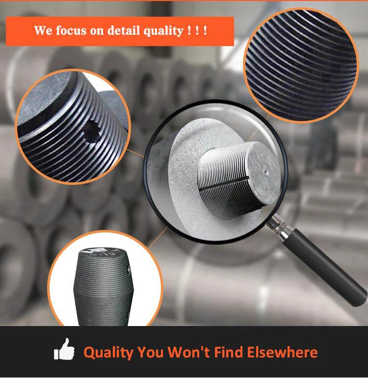 Ultra High Power Graphite Electrode with Nipples 650mm 500mm 450mm 300mm RP HP Carbon Graphite Electrode