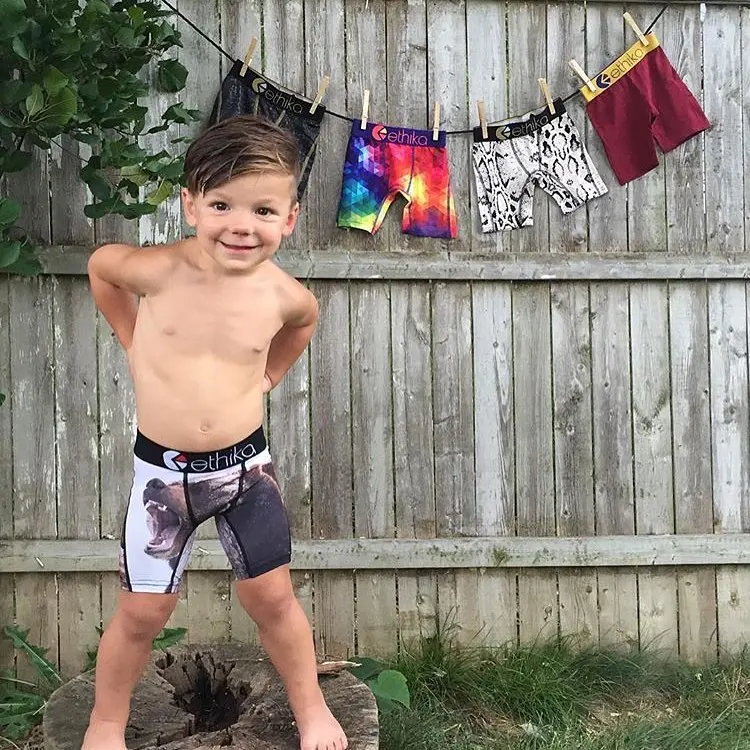 
2 6 Years Old Boy ethika kids Boxer Small Boy Fashion Design kids ethika underwear Short Brief JBL Sale Print Panties 