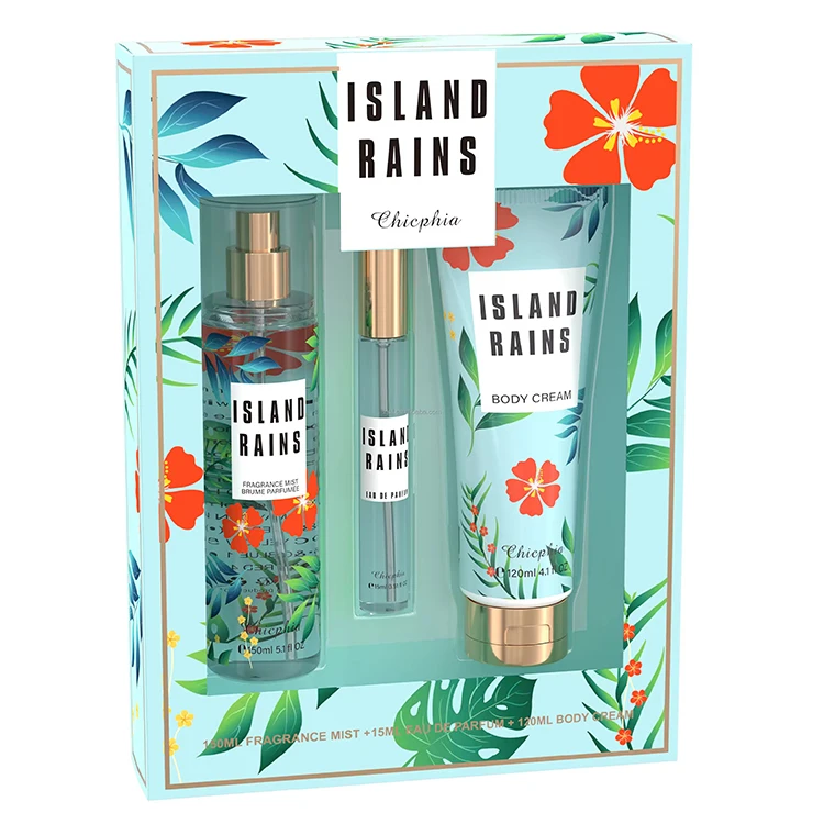 Beautiful wrapped perfume box gift 150 ml body mist 15 ml body spray 120 ml body lotion perfume gift sets perfumes for women