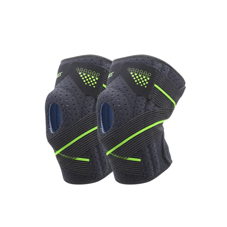 Aolikes Silica gel 4 Springs Sports KneePad Brace Patella Knee Pads Open Hole Knee Protector