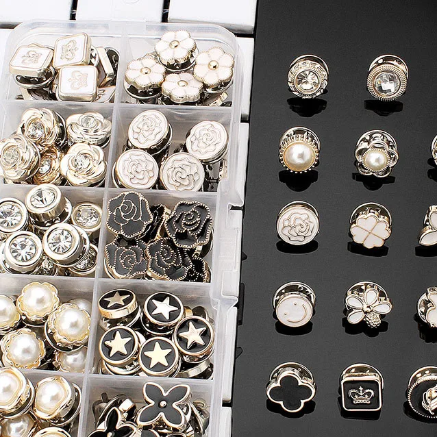 Anti-glare Shirt Brooch Button No Seam Hidden Natural Black White Pearl Button