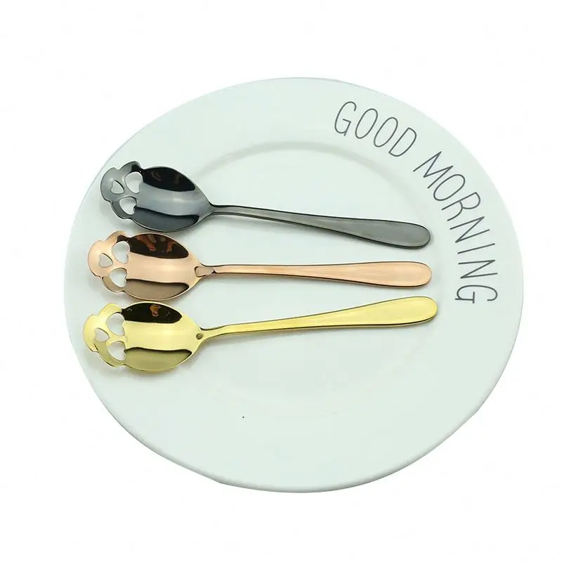 Skull Face Reusable Metal Dessert Coffee Sugar Ice Cream Milkshake Spoon New Design Shape Cutlery