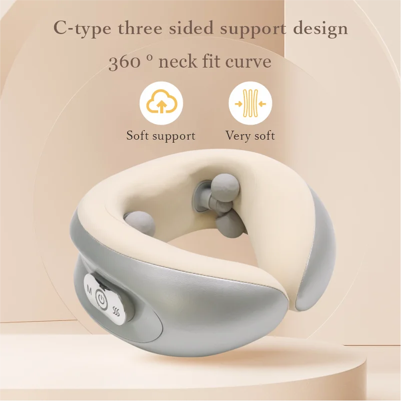 hot sell electric shiatsu Neck U shaped vibrating travel massage pillow for car