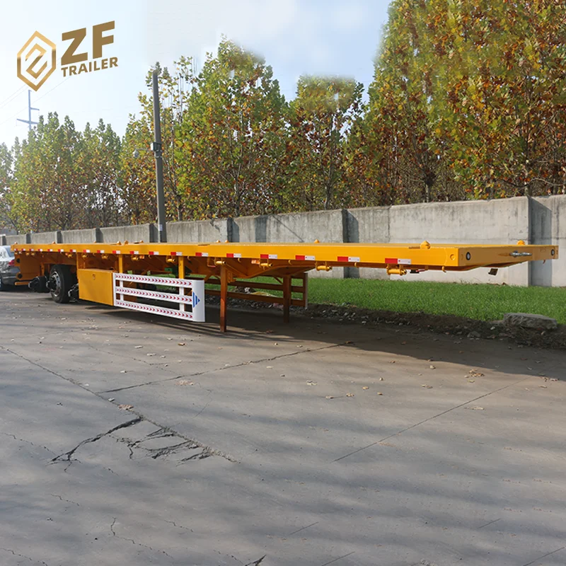 New 4 axle 40 feet Terminal transportation Used Flatbed Container Truck Trailers For Sale