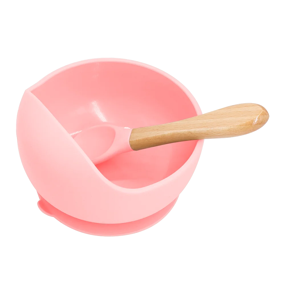 Free sample Wholesale Customized Eco-Friendly Food Grade Feeding Suction Silicone Baby Bowl And Spoon Set