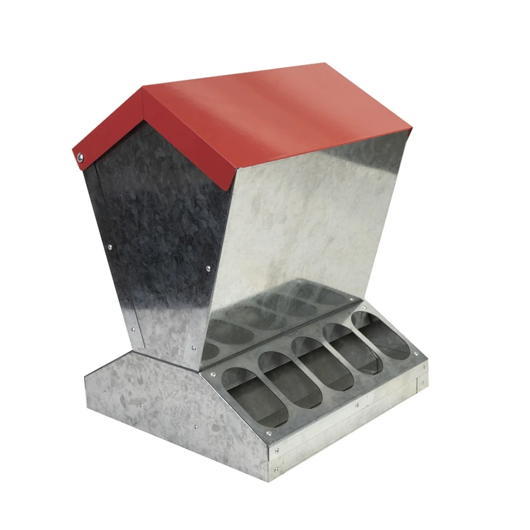 Rainproof Outdoor Galvanized Metal Chicken Feeder