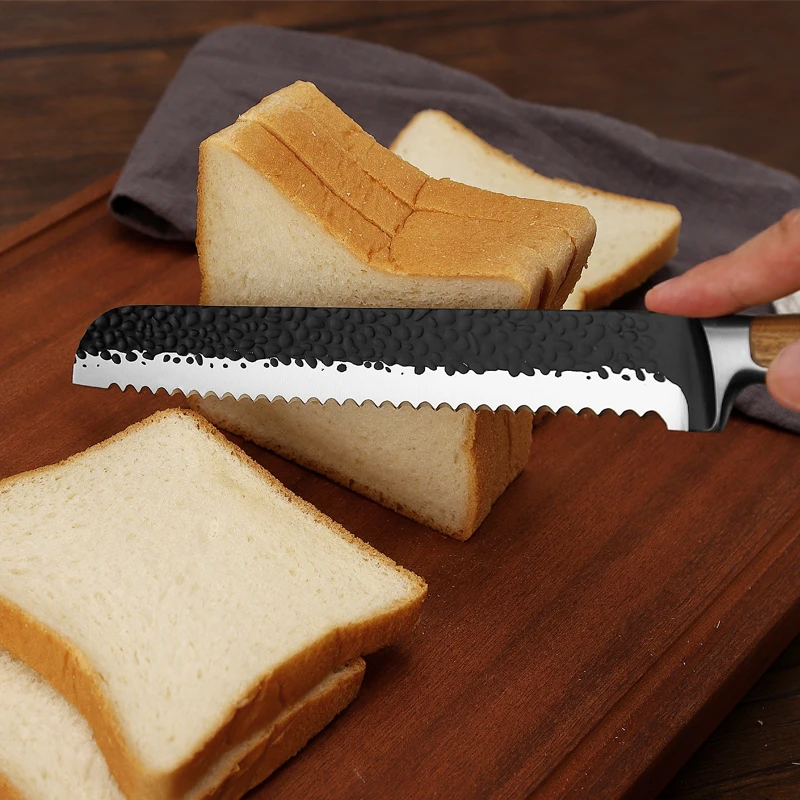 Высокоуглеродный молоток с черным покрытием профессиональные наборы ножей для шеф-повара 5Cr15Mov Набор японских кухонных из нержавеющей стали