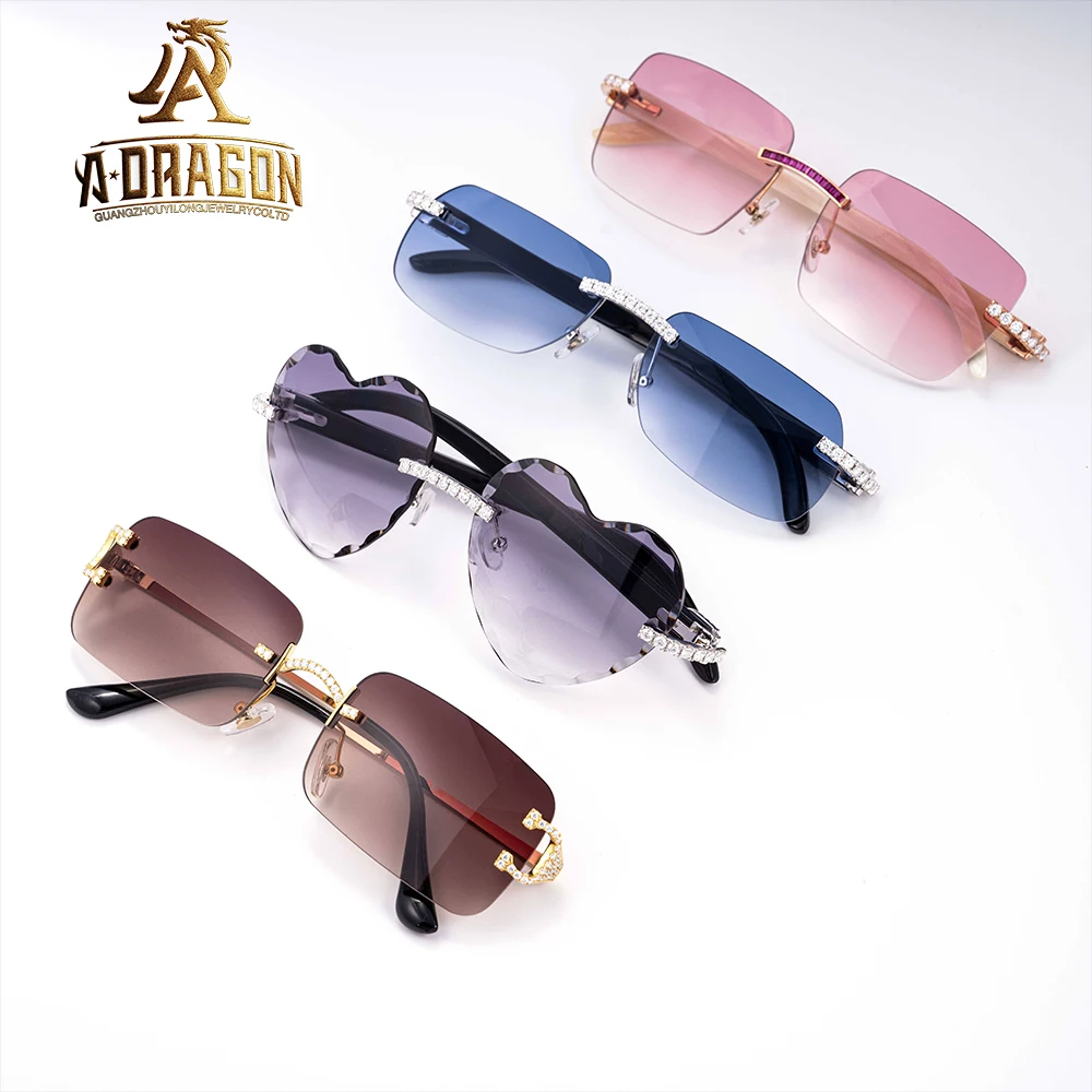 Luxury VVS Moissanite Diamond Pass Diamond Tester Sun Glasses For Men Fast Shipping