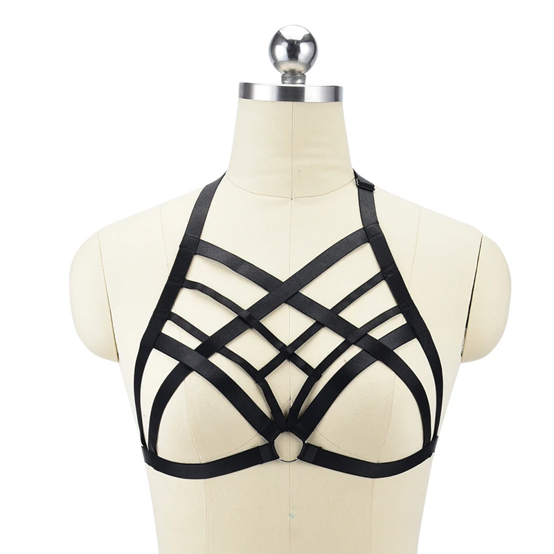 Сексуальное нижнее белье Goth Rave бюстгальтер-портупея эротические фантазии для полярного танца Сексуальная Фетиш-одежда боди бондажа портупея бюстгальтер