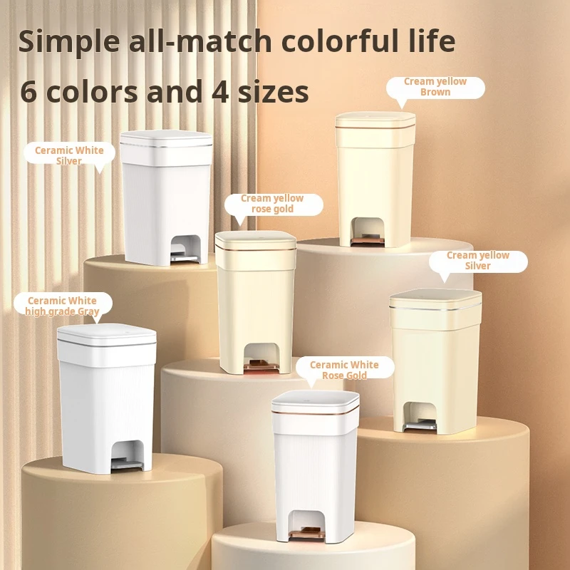 Plastic Trash Can Indoor Garbage Bin for Kitchen Home Office and Commercial Use Plastic Waste Container