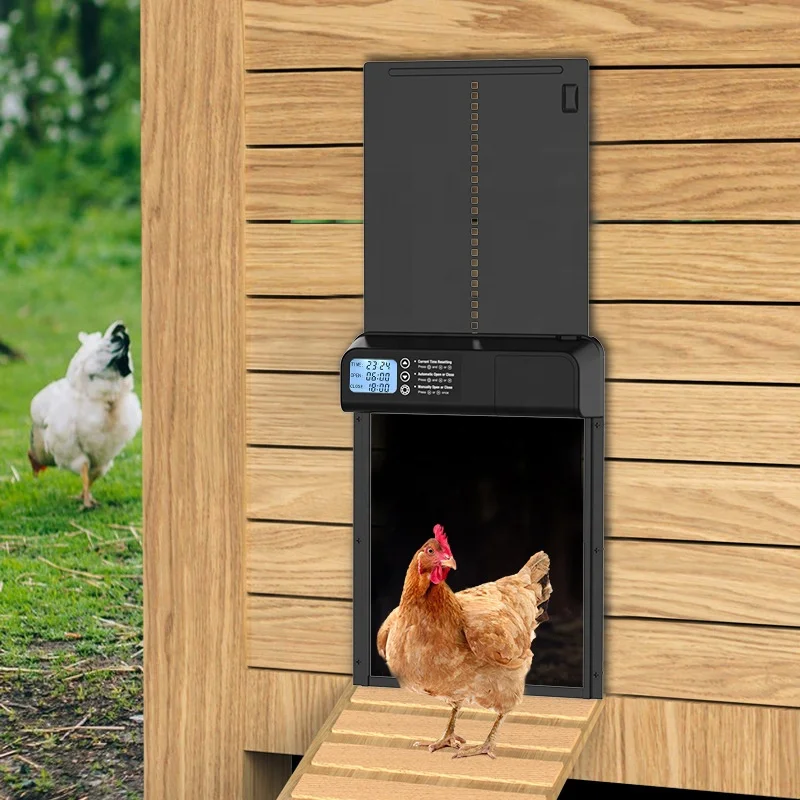 Upgraded Aluminum Alloy Automatic Chicken Coop Door With Timer Chicken Coop Display Timer Control Coop Door