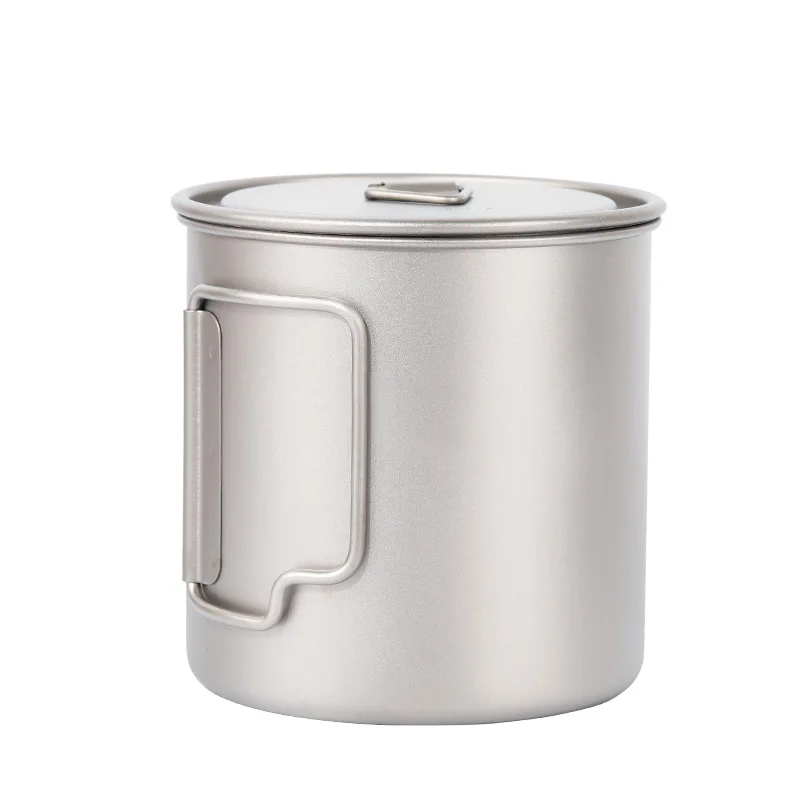 Outdoor Cup Titanium Camping Mug Tableware Hiking Cookware Wild Survival Cooking Equipment Picnic Fold Cup Utensils Lightweight