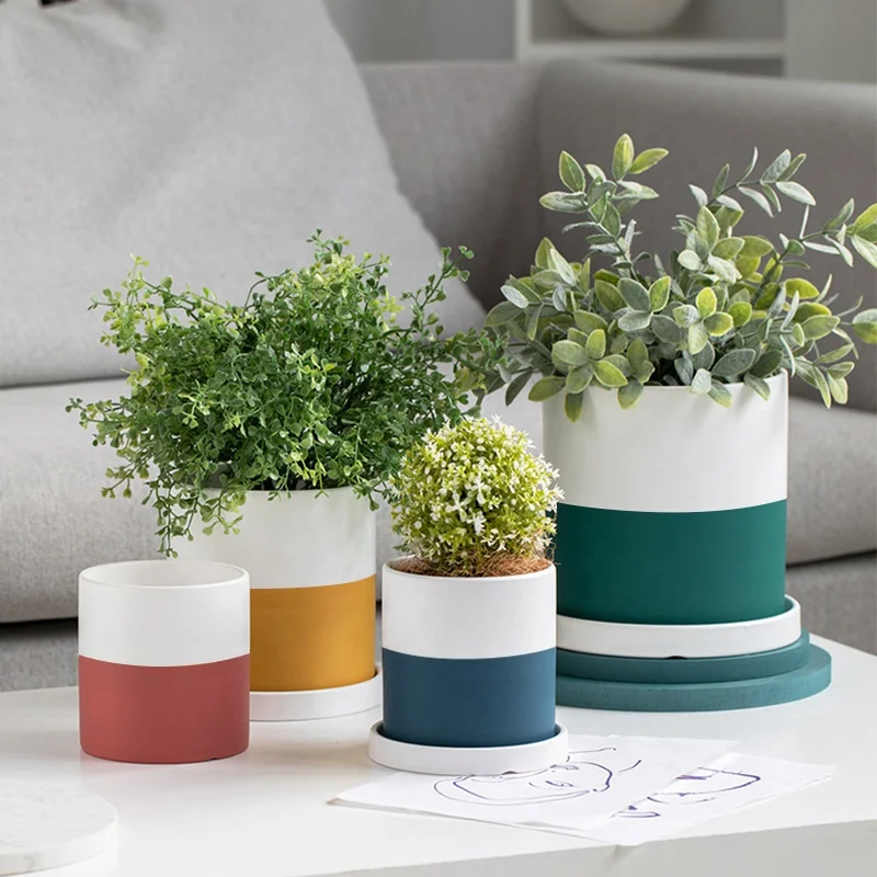 New Product Nodic Elegant Colors Matte Vase Exquisite Cylinder Shape Ceramic Vase