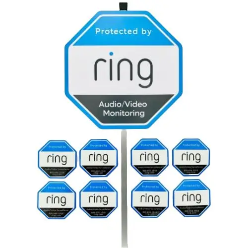 Dustproof High Visibility 24 Video Audio Reflective Aluminum Ring Doorplate Home Security Yard Sign