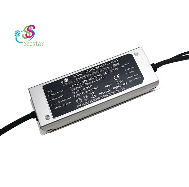 Seestar Ip67 150W 50-320W 1800-4200MA AC220-240 0/1-10V 3 in 1 dimmableCE SAA TUV CB Waterproof Outdoor Street light  led driver