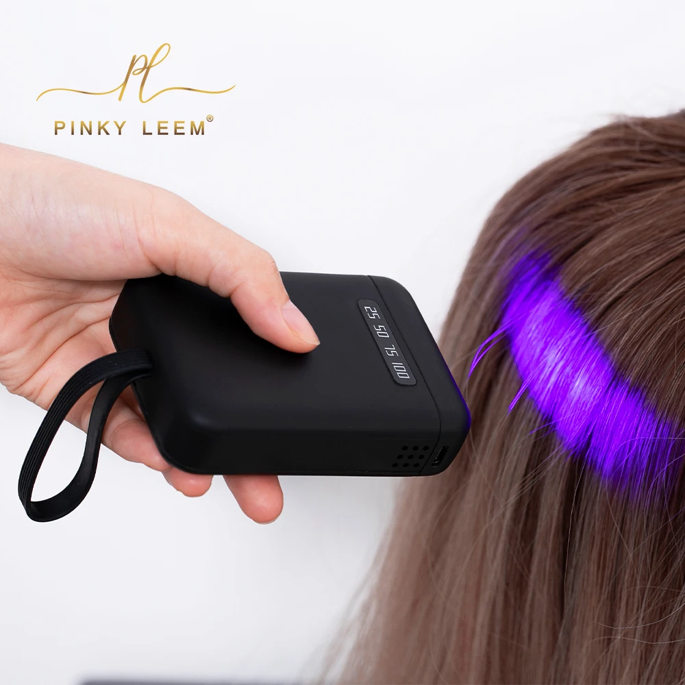 Pinky leem Custom Lglo Uv Hair Extension Machine Natural Hair Extensions Kit Set Uv Light For Hair Extensions