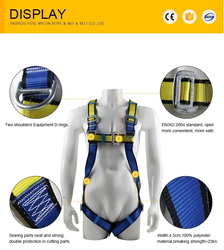 CE working at heights line man polyester full body safety harness safety belt