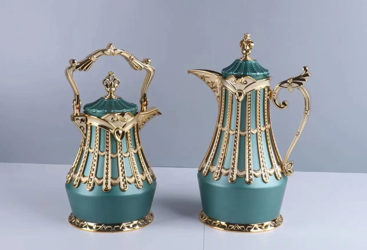 Prime Quality Luxury Arabic Tea & Coffee Thermos Royal Home Utensil Arabic Coffee Dallah And Tea Flask Leather For Ramadan