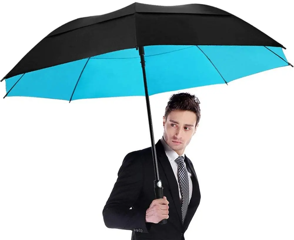 Top big rain golf umbrella double layer logo printed