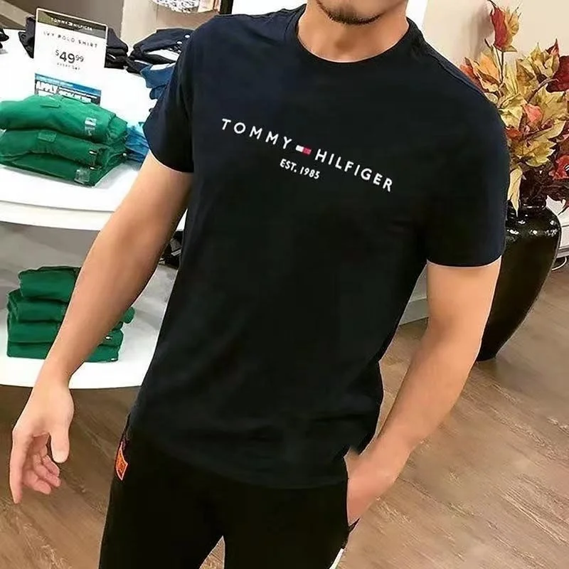 2023 Ready to Ship New Arrival Ropa Hombre Edition Tommys Hilfiger T Shirt Promotional Cotton Oversize T-shirts for Men