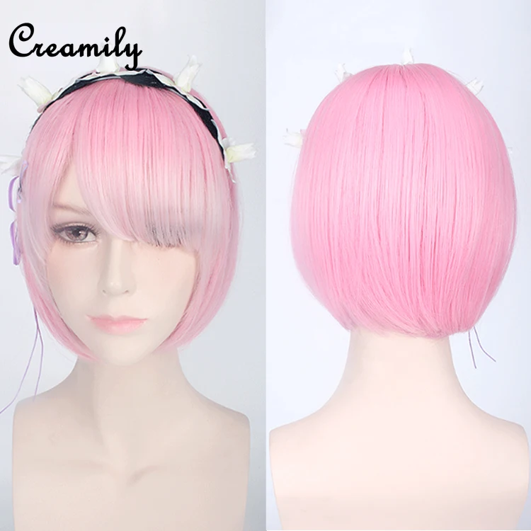 Wholesale Synthetic Hair Rem cosplay wigs for girls,blue/pink wig Short Bob Synthetic Wigs