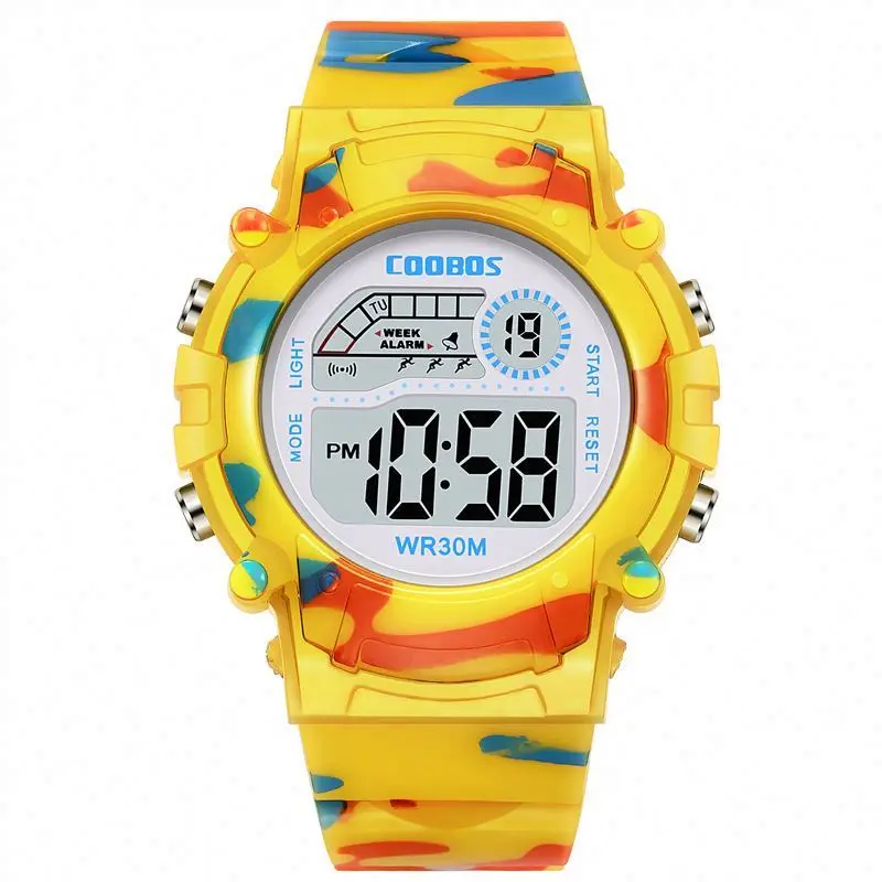LED Sports Watches For Children Square Dial Kids Digital Smart watch Wristwatch Silicone Outdoor Watch for Students