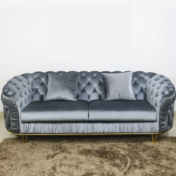 American Style Home Cozy 2 3 Seat Sofa Living Room Furniture Sofa Modern Luxury Upholstered Velvet Sofa