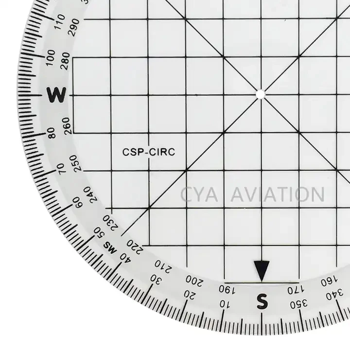Clear Lexan Durable Circular Protractor 360 Degree Pilots Students Aviation Supplies Plotter for FAA Examination