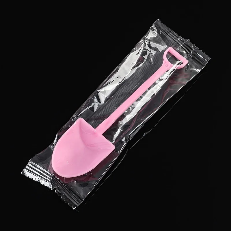 NEWELL Small Disposable Colorful Plastic Shovel Fork Spoon 100pcs/pack 12cm For Ice Cream Dessert Cake