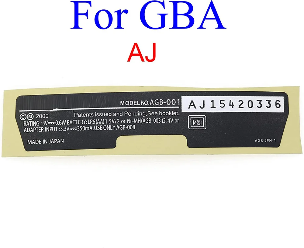 New Label Sticker for Gameboy Advance Color Pocket GBA SP GBA GBC GBP Game Console Label Tag Marking Sticker