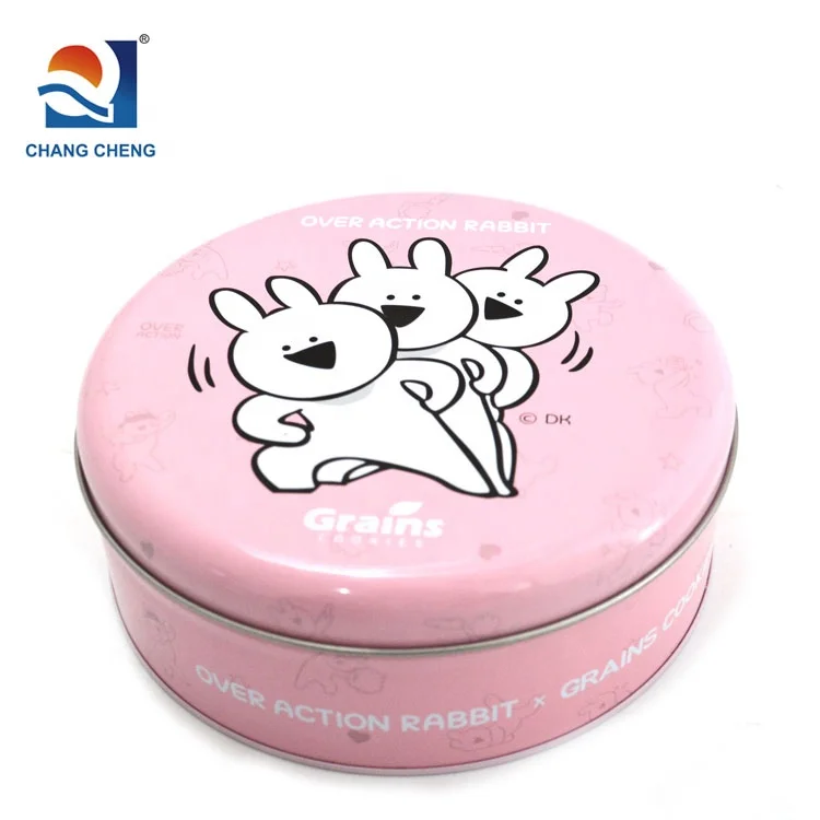 Round Tin Cans For Cake Food Grade Tinplate Packaging Biscuits Tin Cans For Cake Decorative Tin Box Large