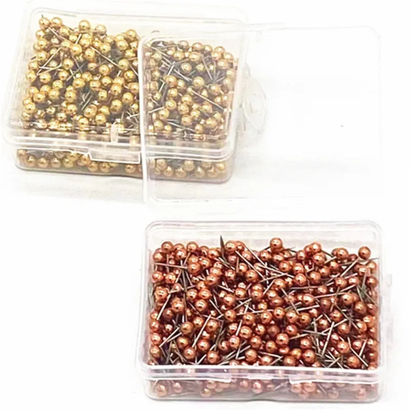 Wholesale 200pcs/set Diy Round Pearl Head Pins Colors Straight Quilting Needles Sewing Crafts Pins With Box