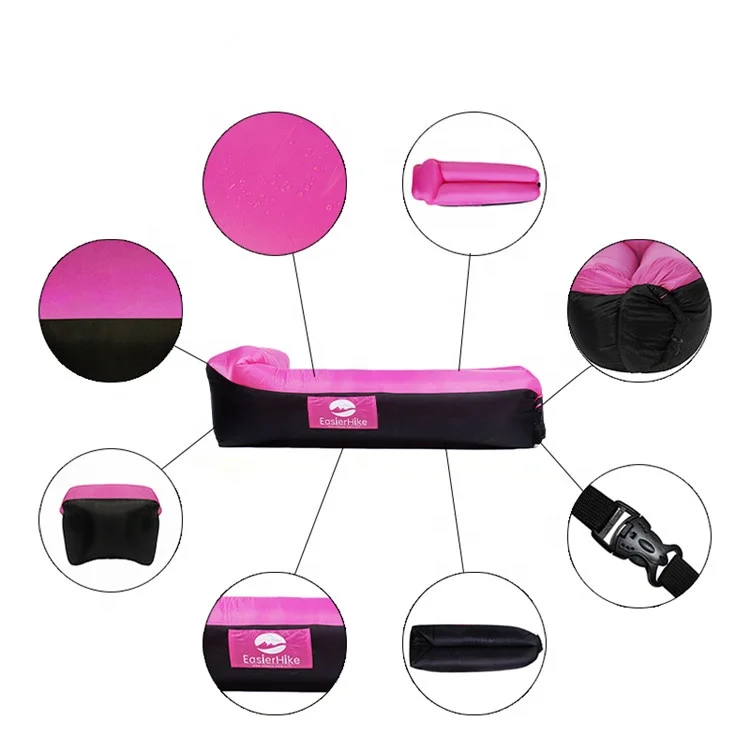 Inflatable Air Lounger Folding Sofa Sleeping Bag for Camping Hiking Beach