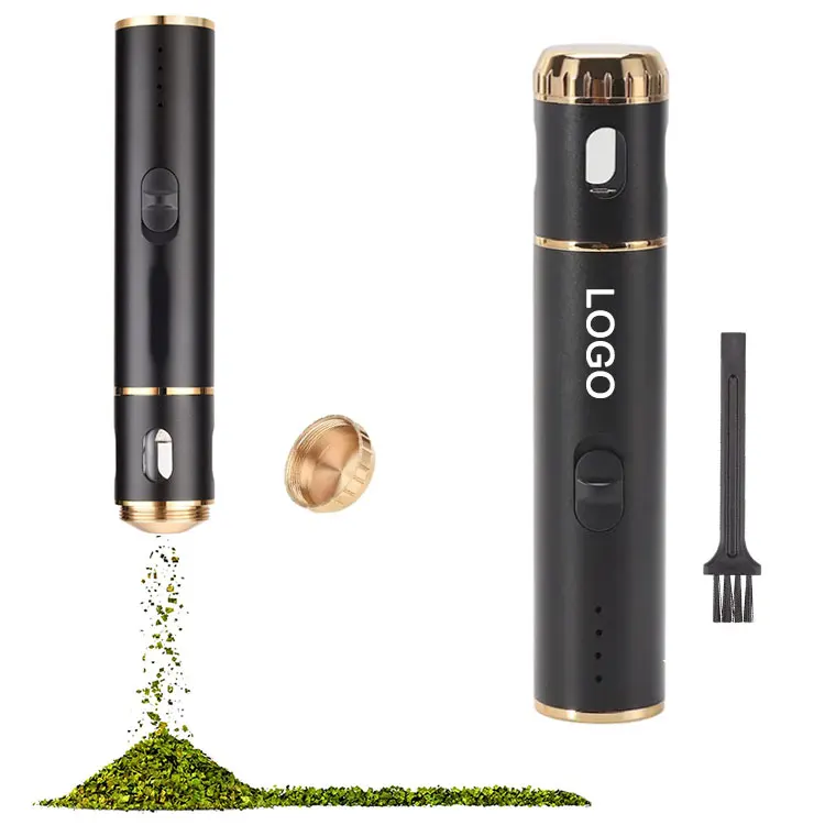 USB Rechargeable Electric Grinder Metal Herb spices crusher Clear Window Pen Shape Electric Herb Grinder