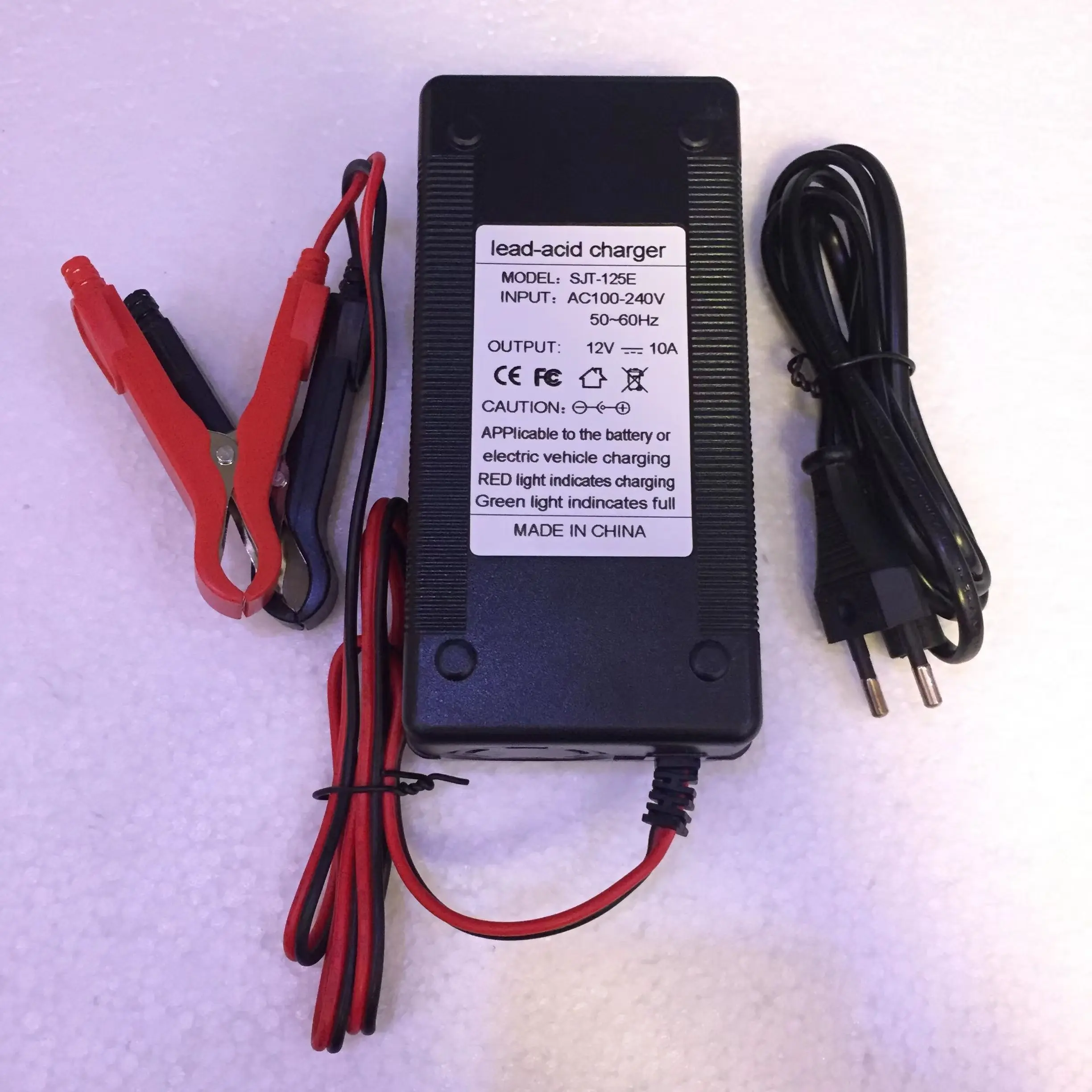 120W Lead acid battery charger 12v 10a for e-bike scooter solar system with alligator clip