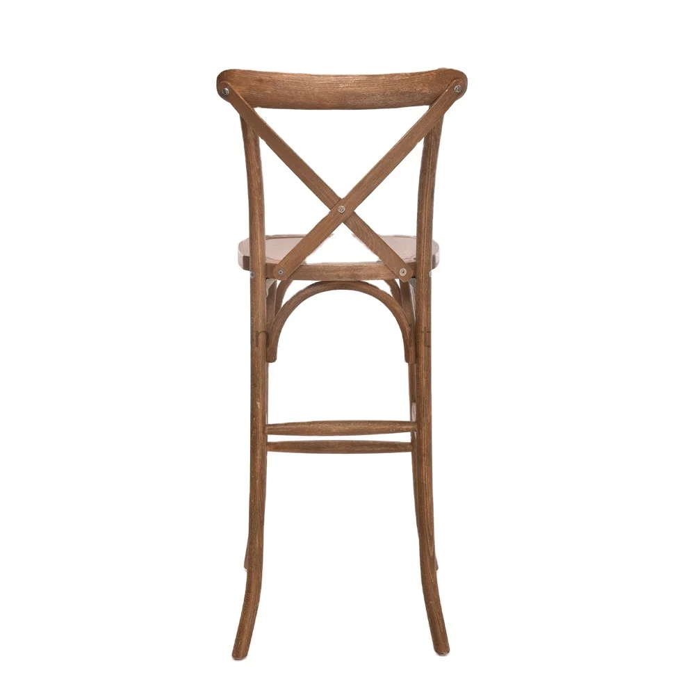 Modern new design wood bar chair high stool dining chair cross back high chair