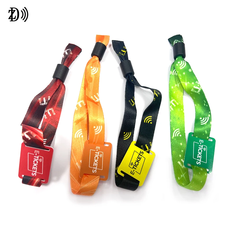 Customized Eco-Friendly Adjustable 13.56MHz NFC Bracelets Qrcode Printable RFID Wristband Bracelet Festival Wristband
