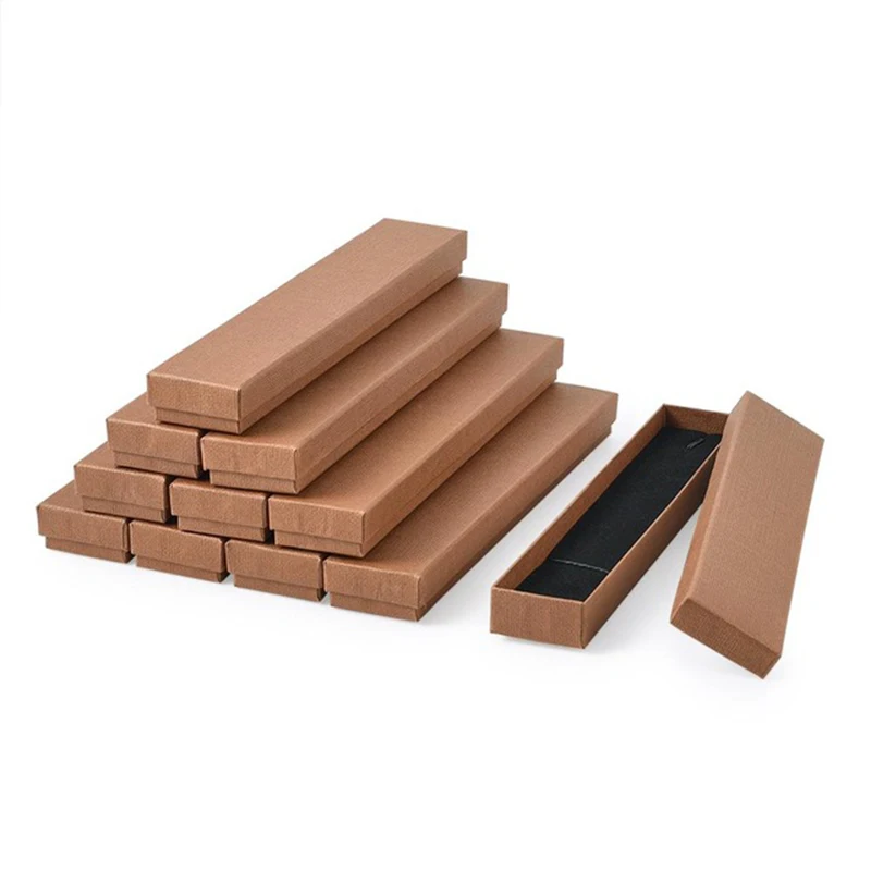 Pandahall Cardboard Jewelry Box for Necklace Bracelets Rectangle Tan Black Customized Paper Sienna Firebrick Steelblue Olivedrab
