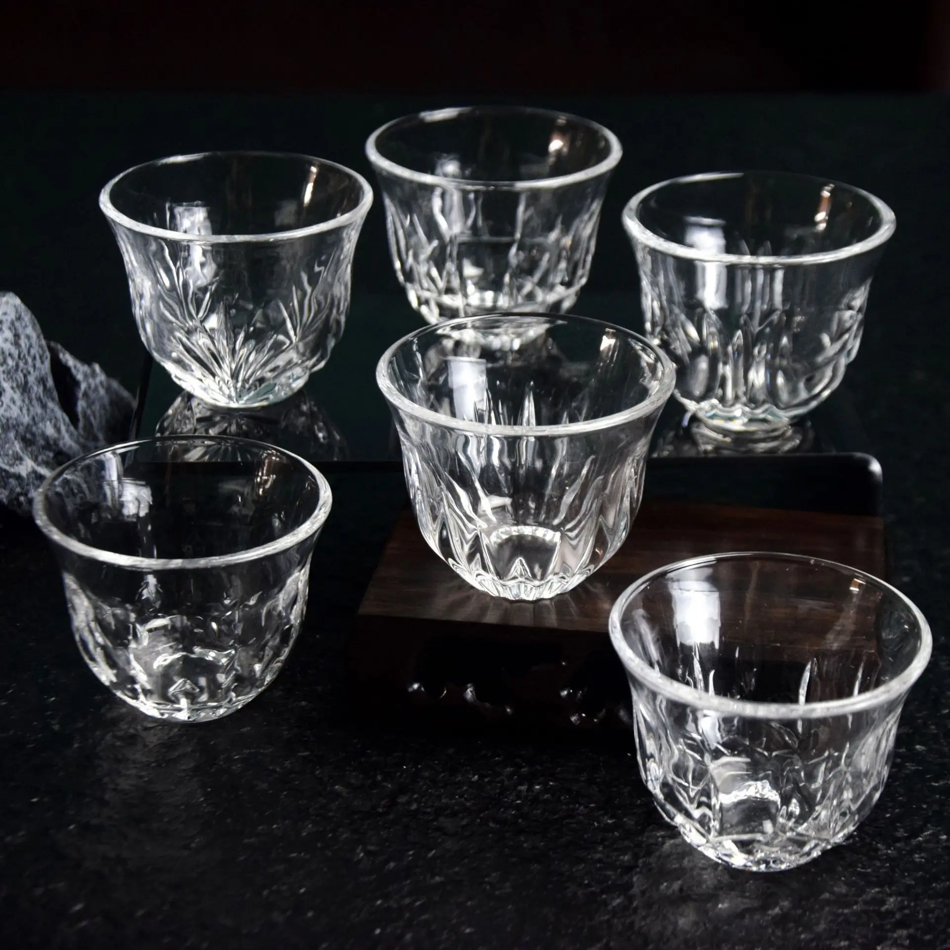 Creative European Glass Gourd Cup Set Small Compact Black Male Cup with Saucer Classic Turkish Coffee Design for Drinkware
