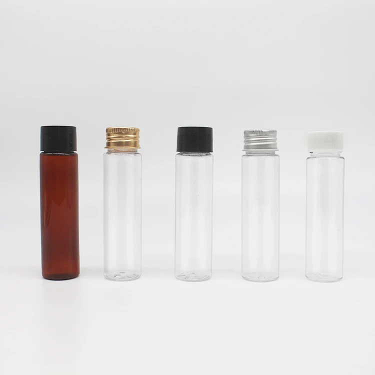 50ml clear plastic test tube with bag packaging and custom quantity in each bag high transparent with custom color cap