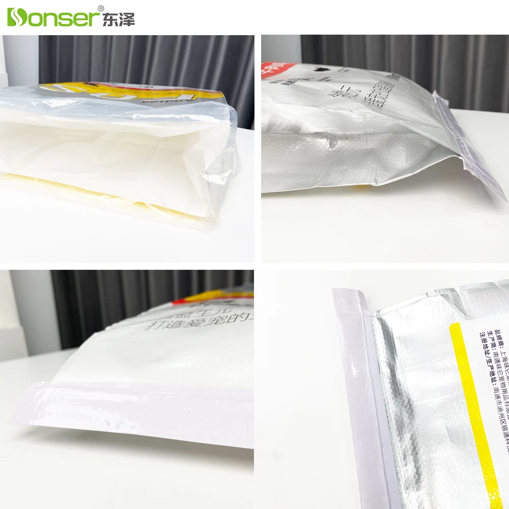 Custom 20 kg Dog Food Bags Recyclable PP Woven Bags Moisture Proof Smell Proof Food Grade 50 lb bag of dry cat food packaging
