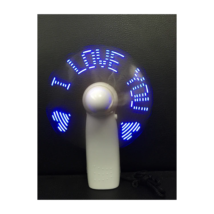 Professional factory new patented product mini portable led custom message battery fan