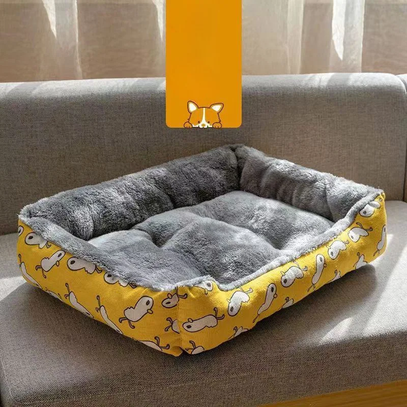 Wholesale Custom Dog Nest Large Rectangle Pet Cat Beds Dual Use Double Sided Pet Beds & Accessories Breathable Dog Sofa Bed