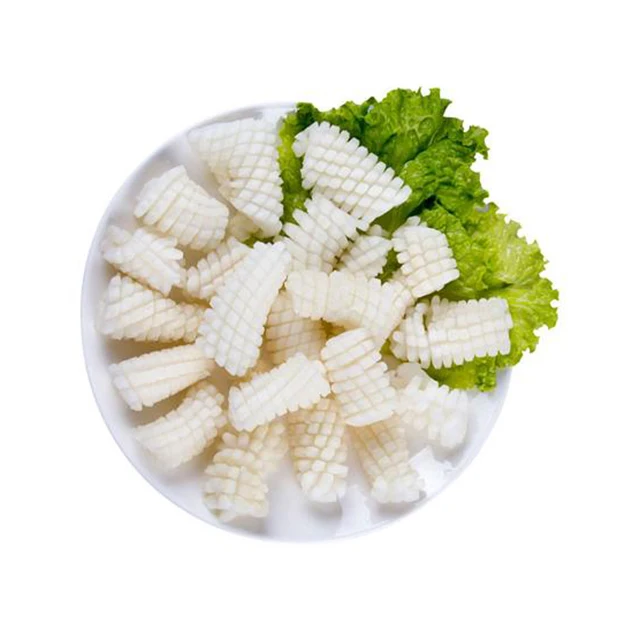 New Processing Superior Quality Reasonable Price IQF Frozen White Calamari Pineapple Cut Squid Flower