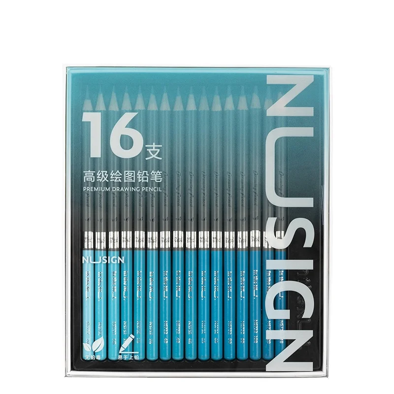 Deli NS732 16pcs/box Drawing pencil graphite lead carbon pen Sketching Pencil for art student 72box*16pcs=1152pcs per carton set