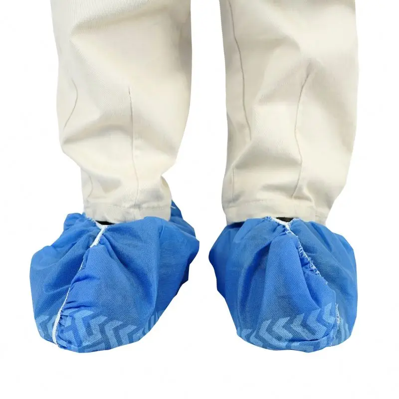 Factory Bestseller Non Woven Pe Shoe Cover Plastic Blue Cleanroom Medical Disposable Shoe Cover With High Quality