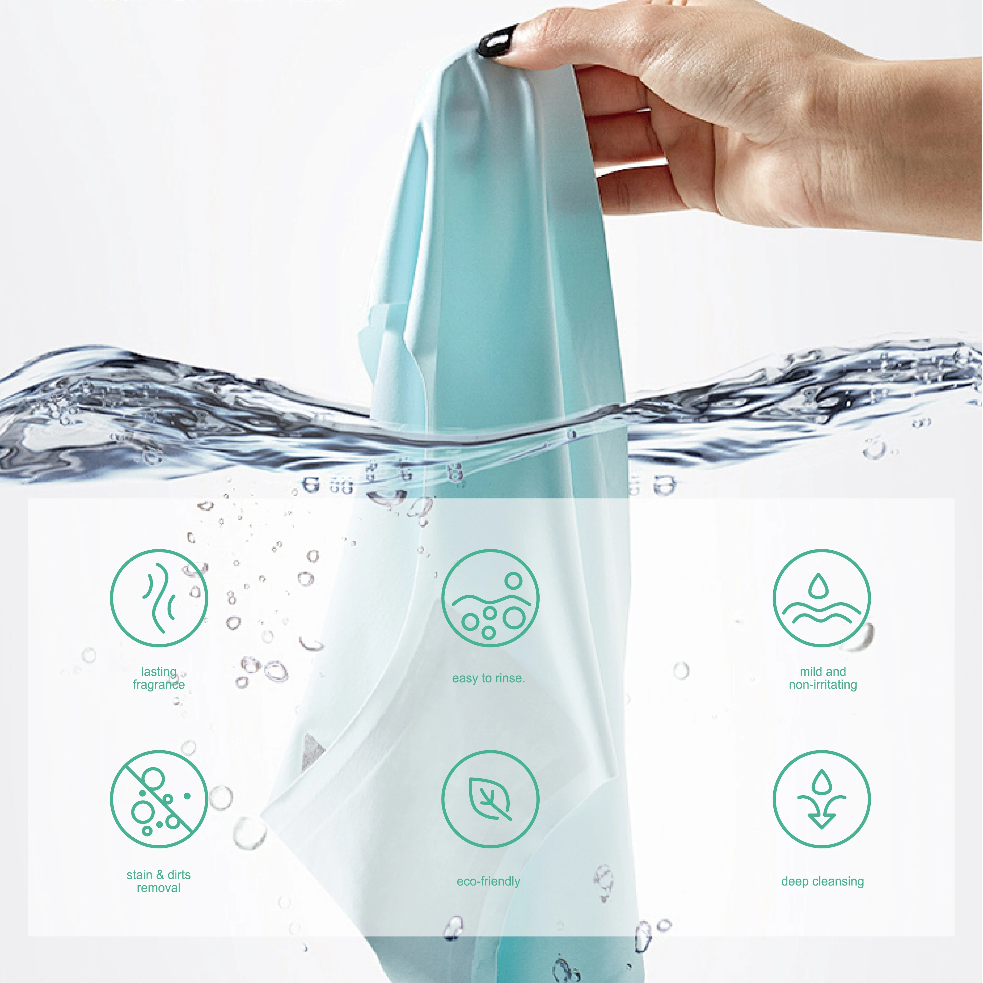 KELEE Eco Friendly Biodegradable Pure Plant Laundry Detergent Strips Cloth Laundry Detergent Strips Underwear Laundry Tablets