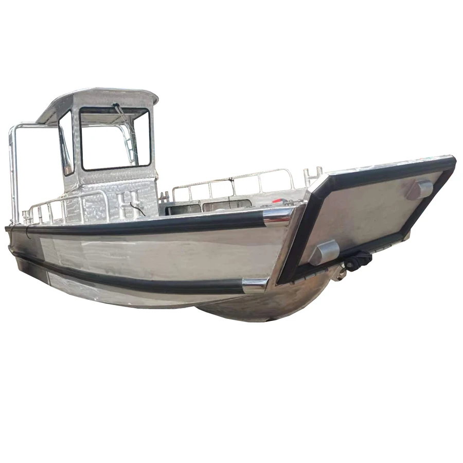2023 Deep-v Welding Aluminum High Speed Landing Craft Fishing Work ferry  Boat  for cargo truck excavator
