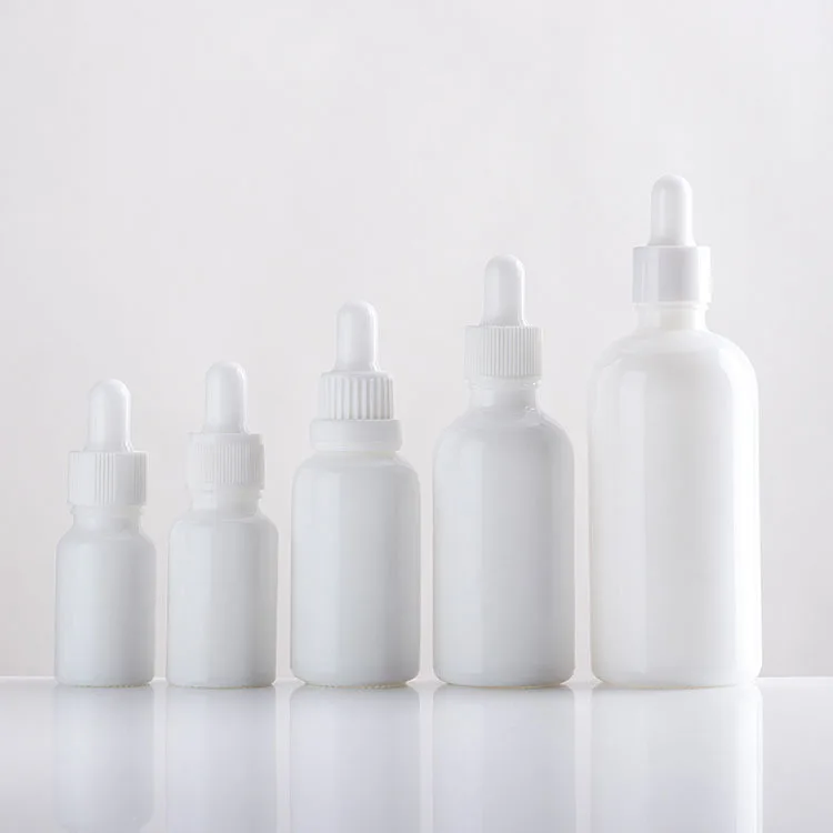 Cosmetic glass serum dropper bottle 10ml 15ml 20 ml 30 ml 50 ml luxury white cuticle aroma essential oil bottle