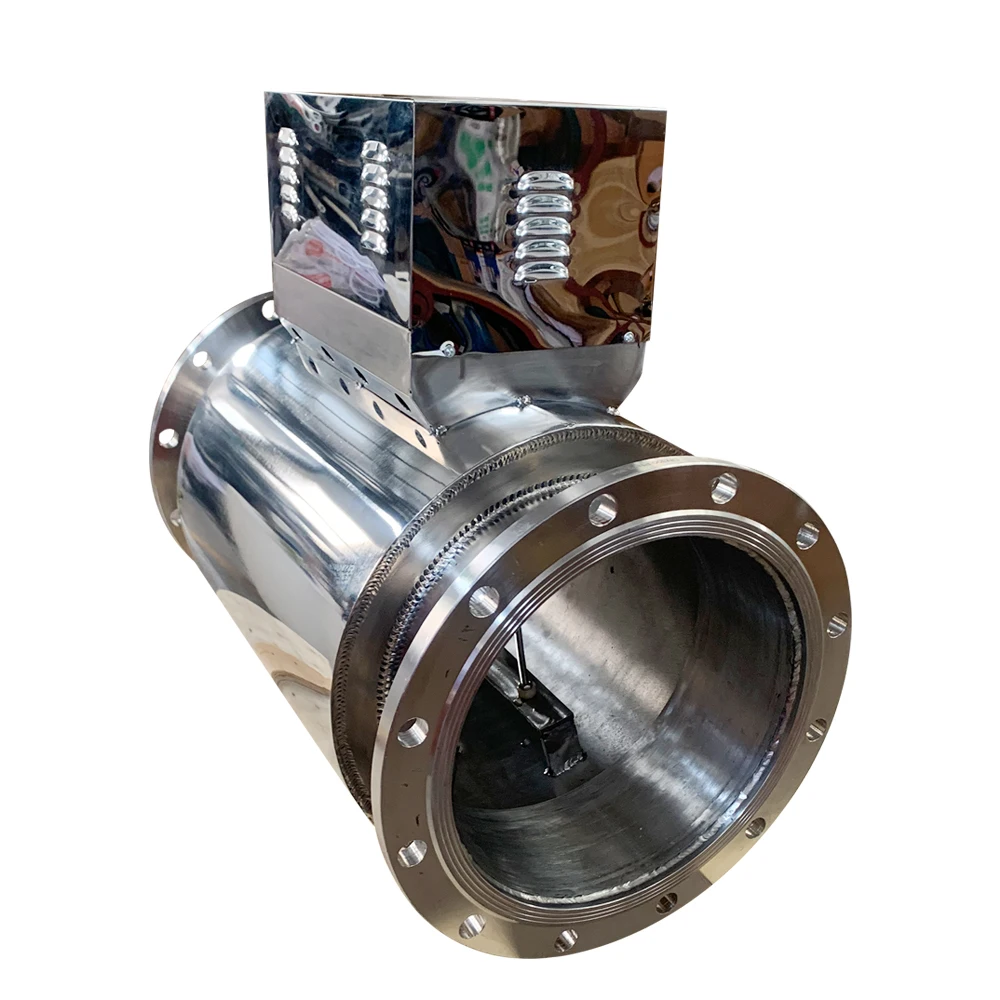 Horizontal structure electronic limescale removing device for cooling tower scaling treatment